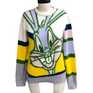 Vtg Gilmar Iceberg History Bugs Bunny Warner Bros 100% Virgin Wool Sweater Italy